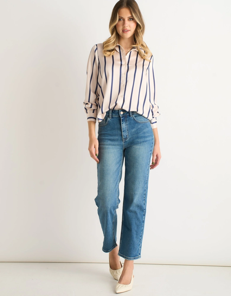 Navy Stripe Loose Fit Shirt