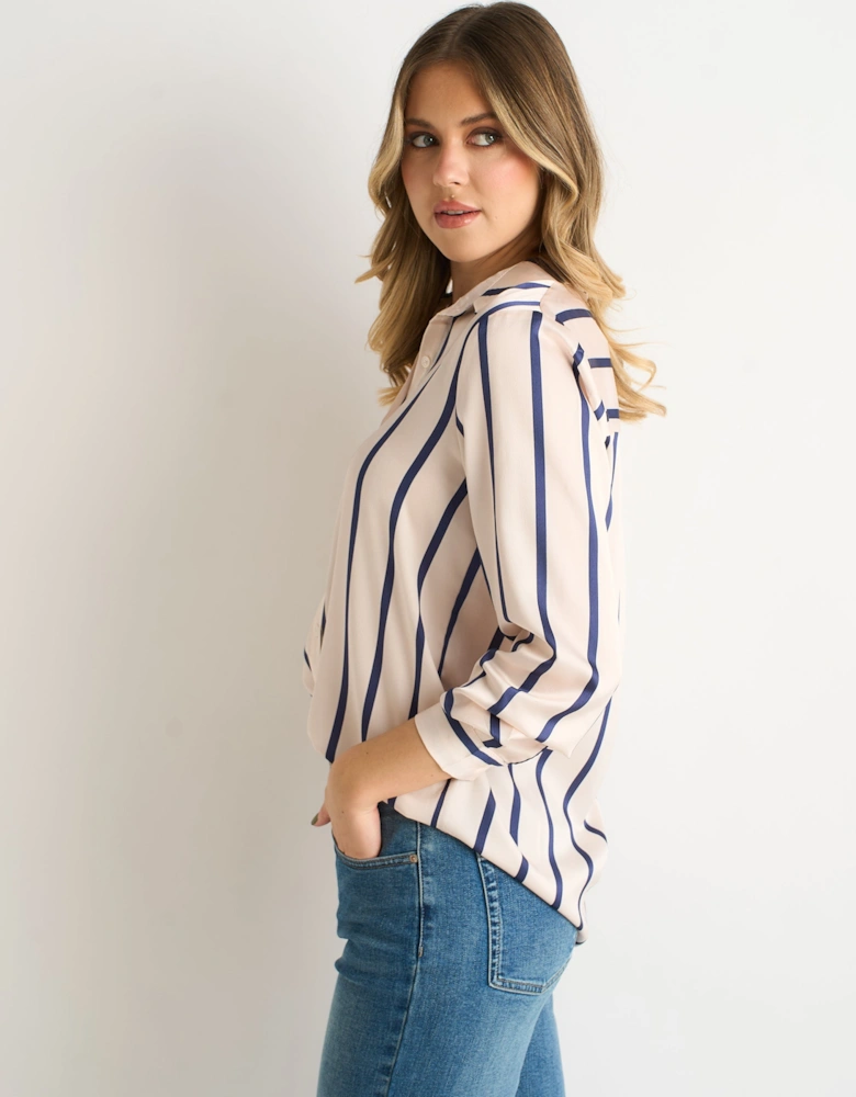 Navy Stripe Loose Fit Shirt