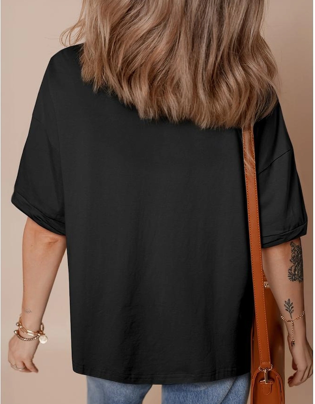 Black Pride Bow Print Oversize Cotton T Shirt