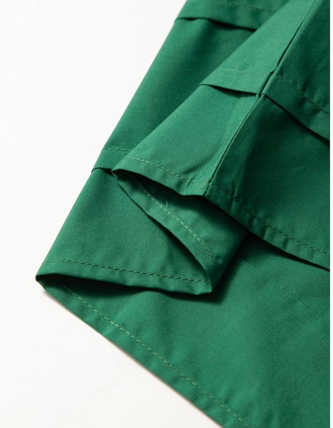 Green Stripe Woven Ruffled Sleeveless Mini Dress