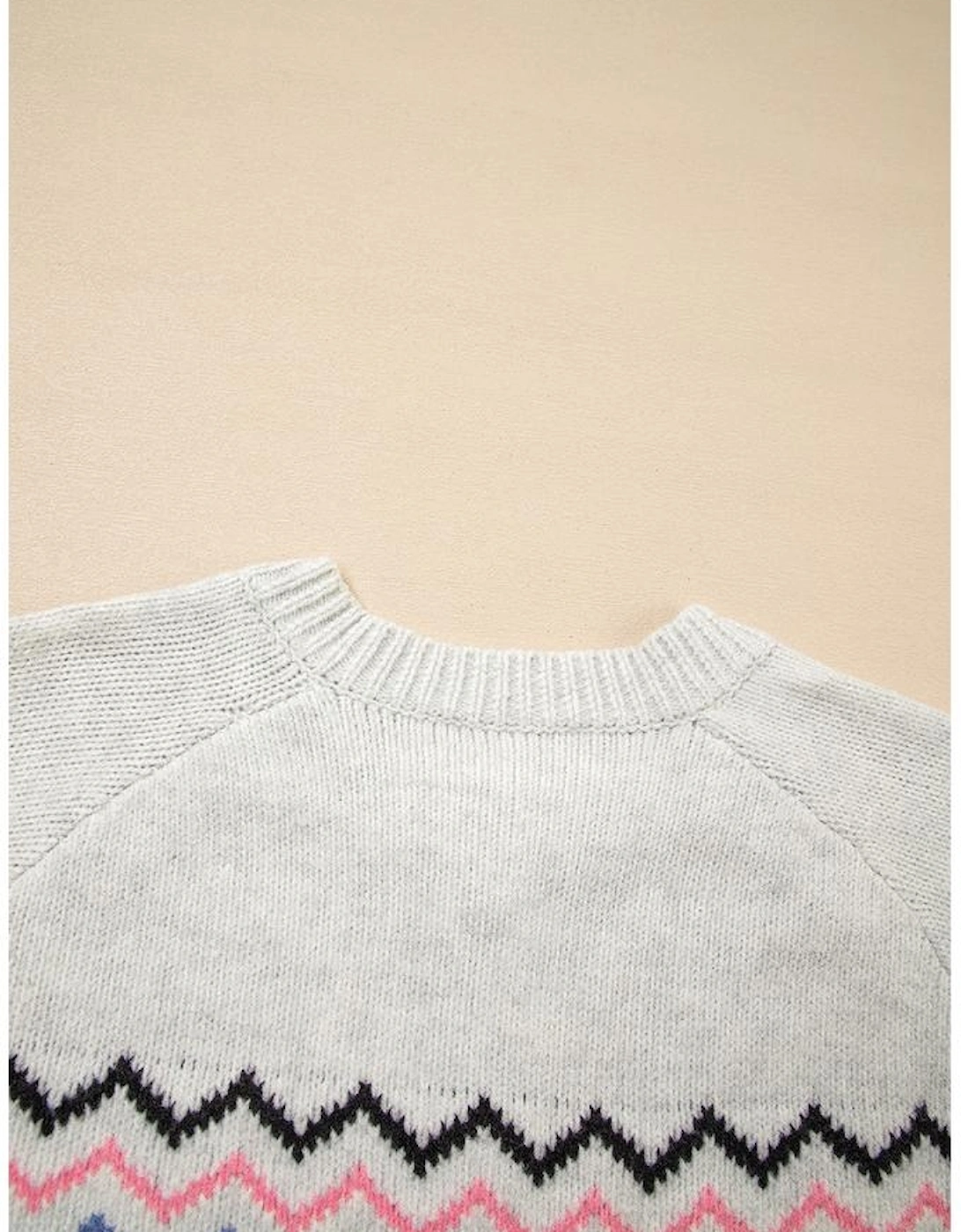 Pink Stripe Geometric Button Up Sweater Cardigan