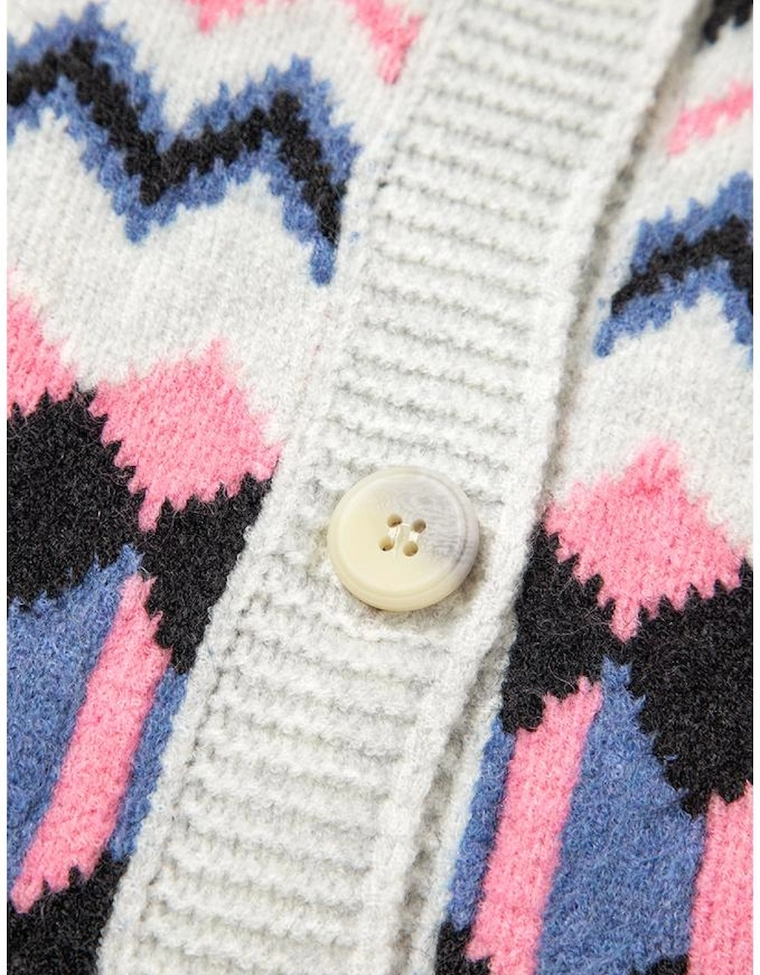 Pink Stripe Geometric Button Up Sweater Cardigan