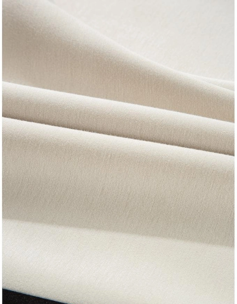 Black Contrast Zipped Stand Collared T Shirt and Short Set