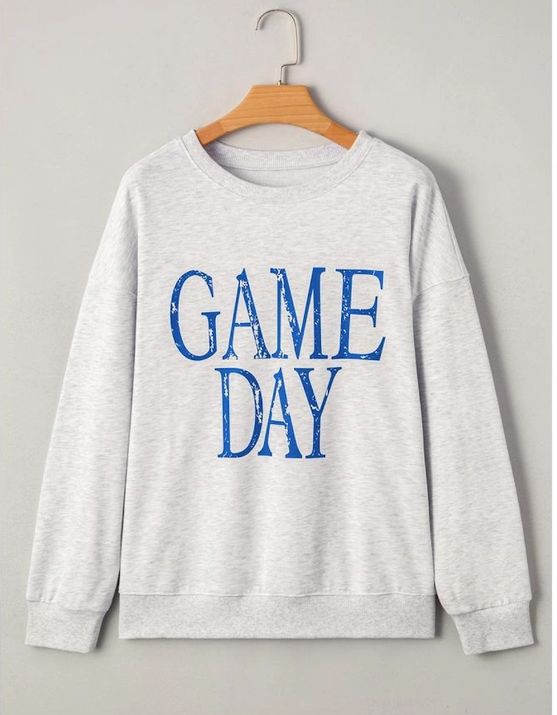 Blue Vintage Washed GAME DAY Graphic Baggy Sweatshirt