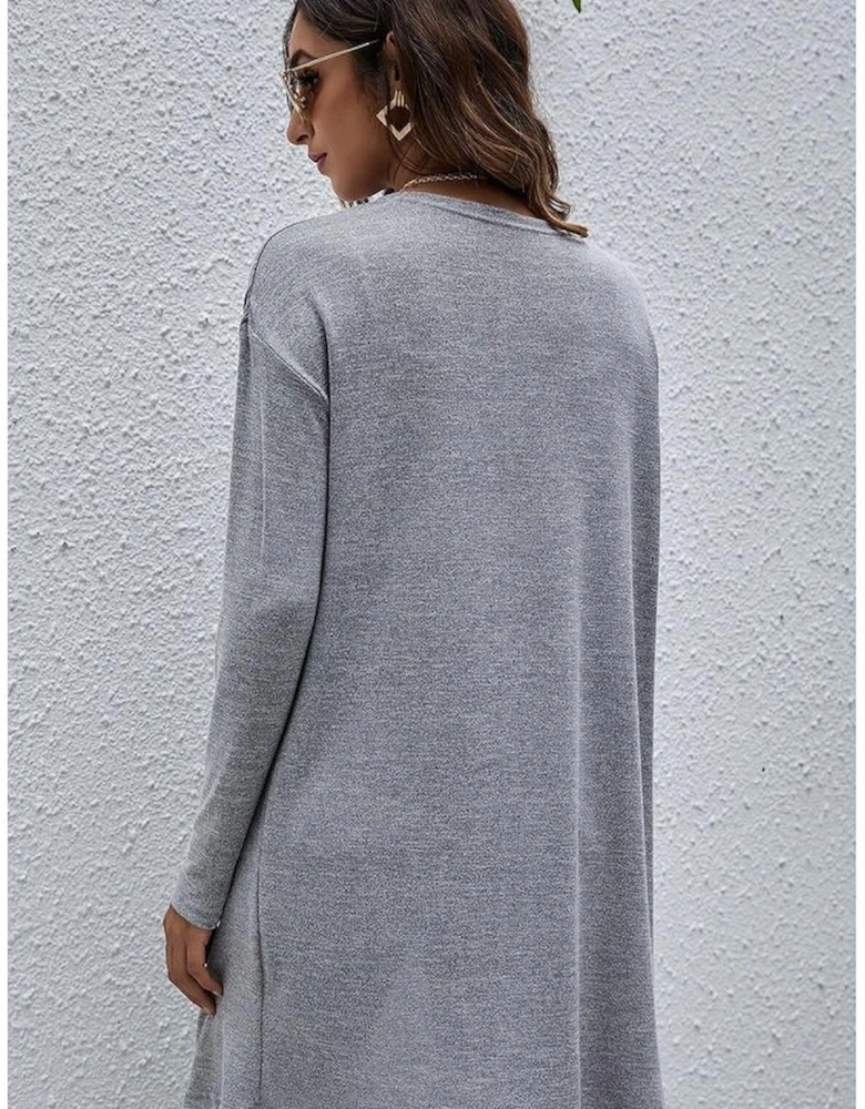 High Rise Solid Color Open Front Lightweight Cardigan