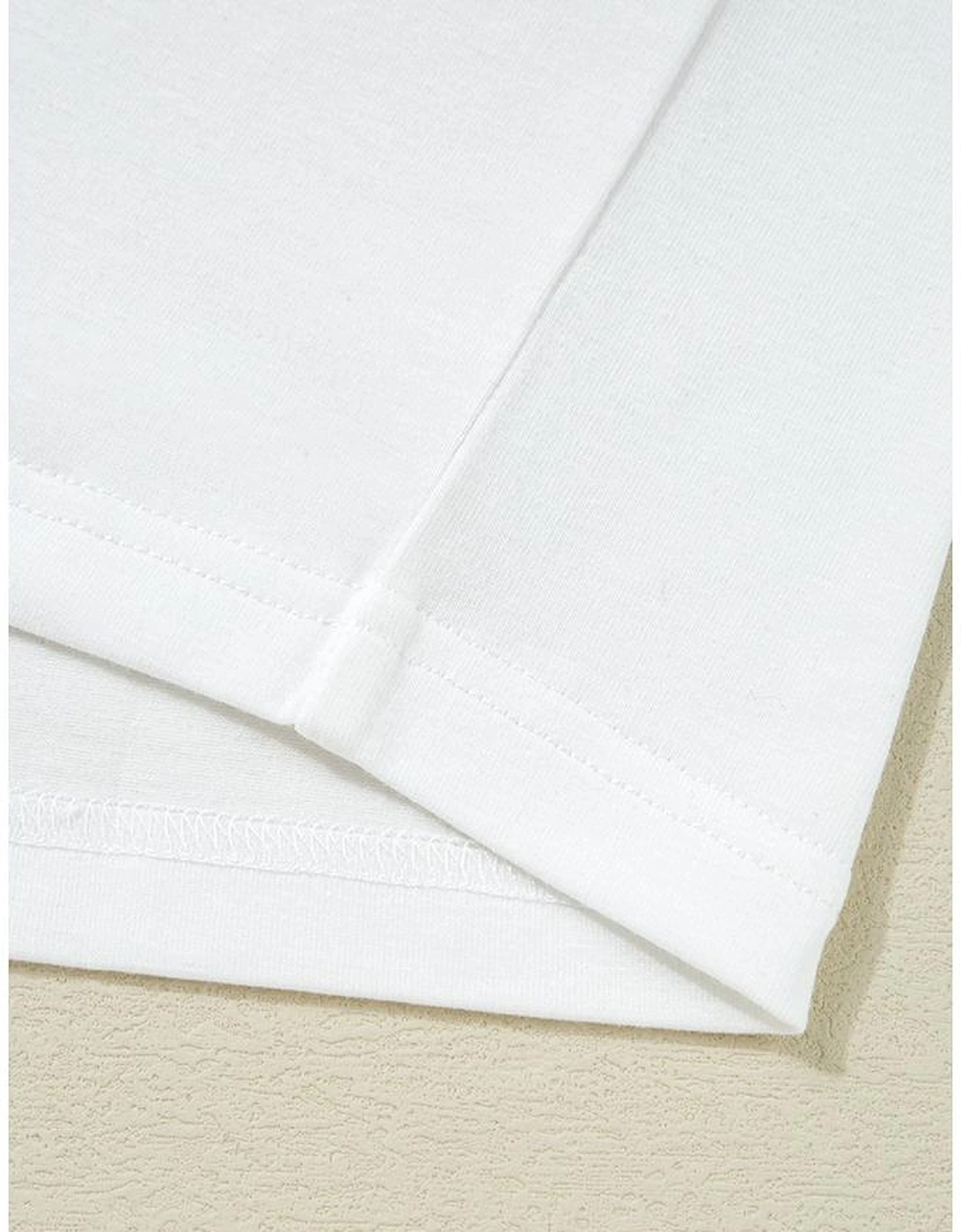 White Lace Long Sleeve Insert Drop Shoulder Tee