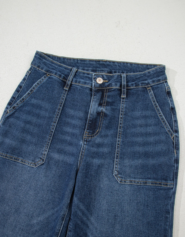 Ashleigh Blue Cropped High Rise Wide Leg Jeans