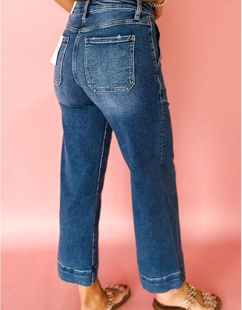 Ashleigh Blue Cropped High Rise Wide Leg Jeans