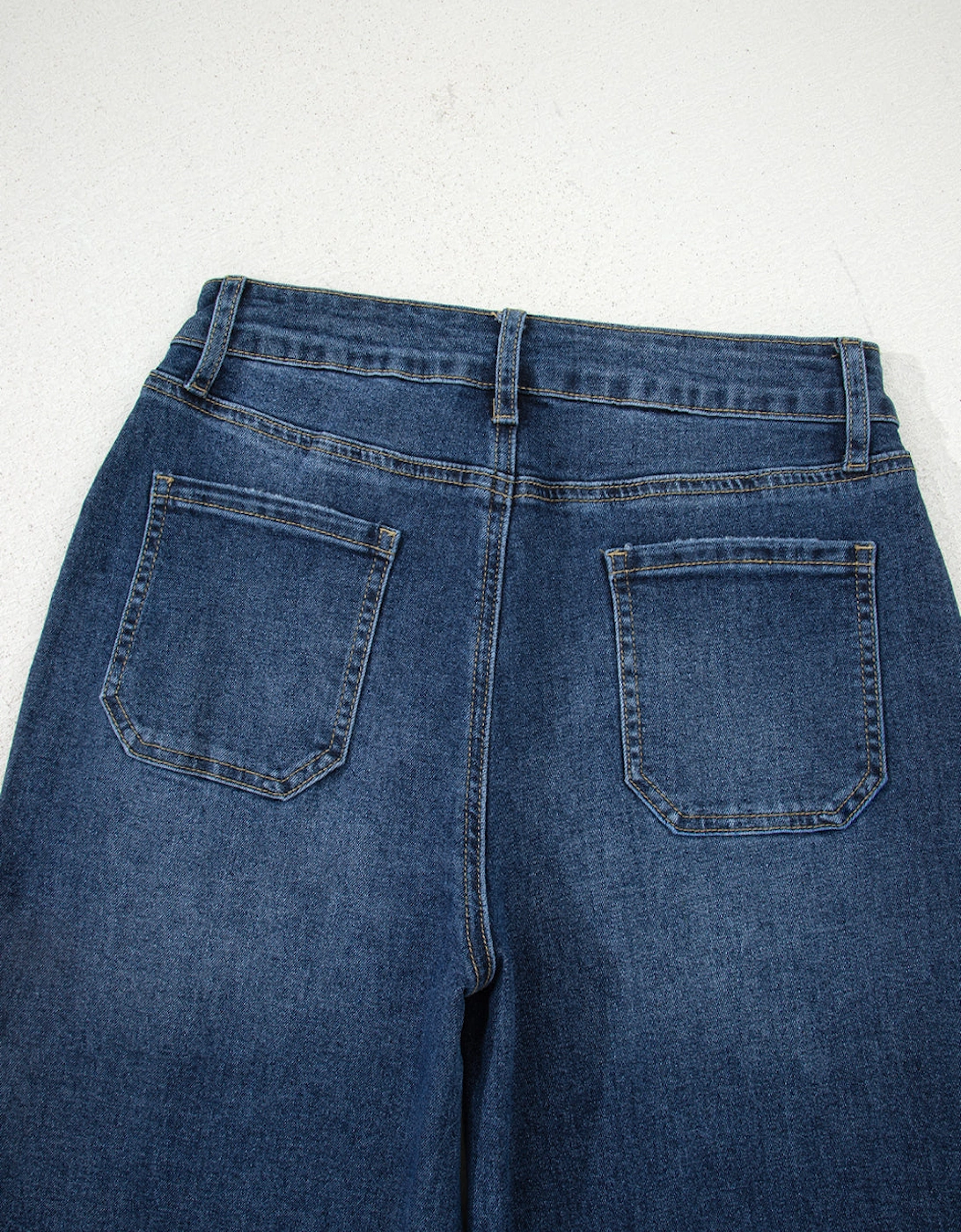 Ashleigh Blue Cropped High Rise Wide Leg Jeans