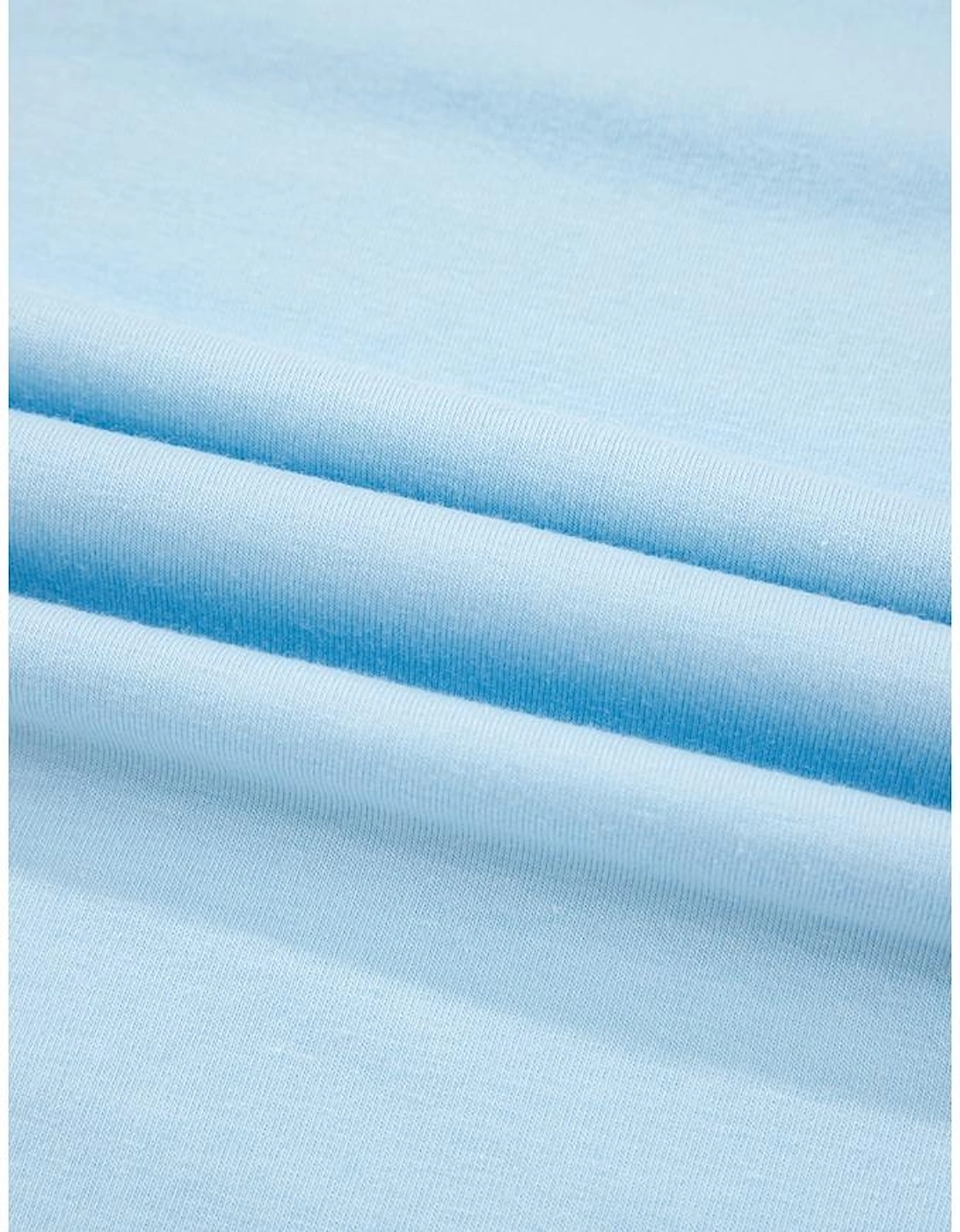 Light Blue Bright Casual Plain Crew Neck Tee