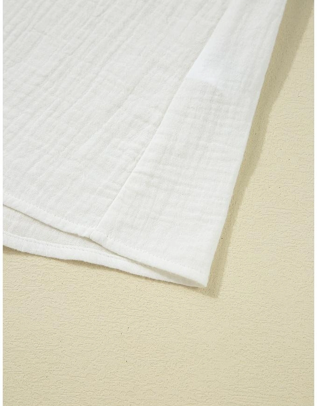 White Crinkled Layered Ruffled Flutter Sleeve Blouse