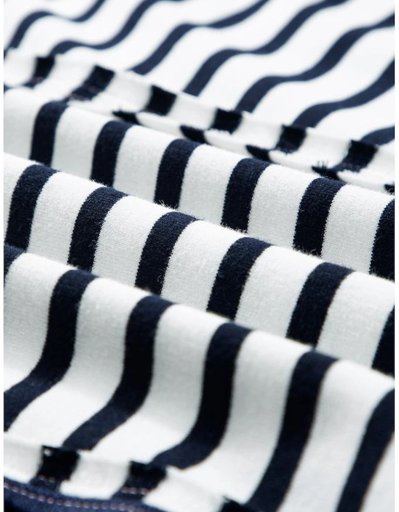 White Stripe Color Block Exposed Seam Loose Fit Sweatshirt