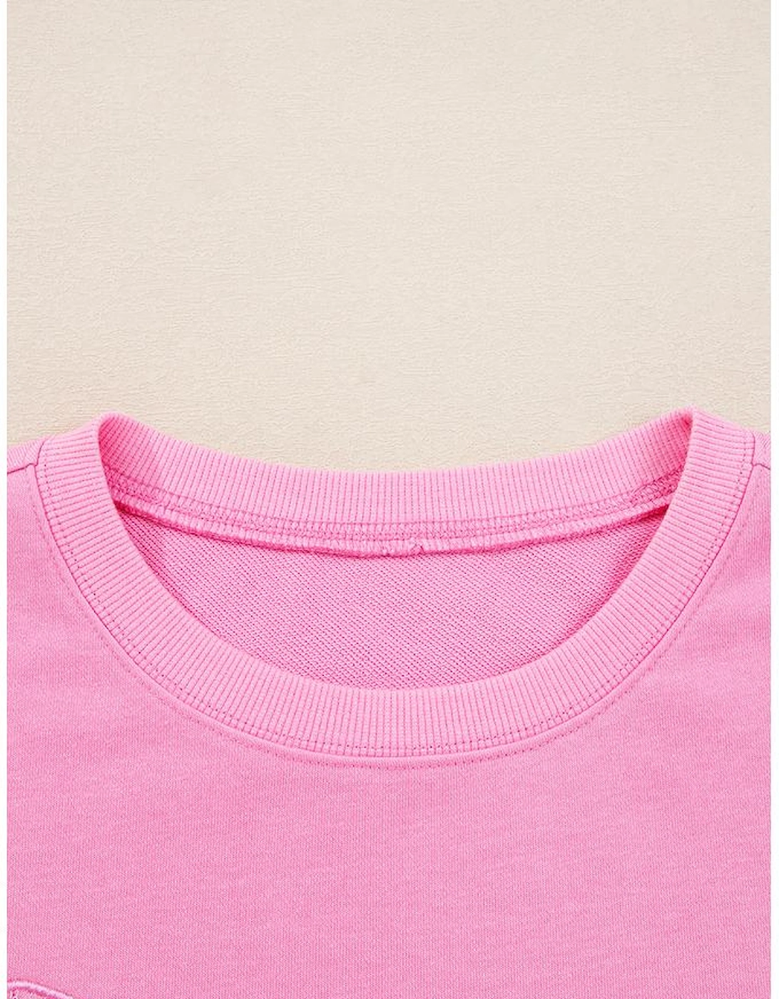 Pink Big Bow Lace Embroidered Dolman Sleeve Slit Plus Size Sweatshirt