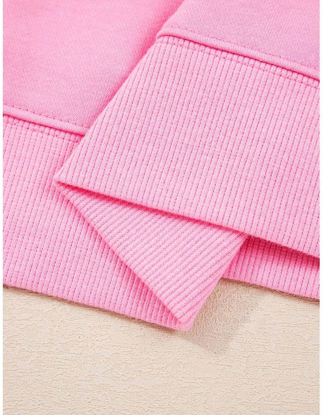 Pink Big Bow Lace Embroidered Dolman Sleeve Slit Plus Size Sweatshirt