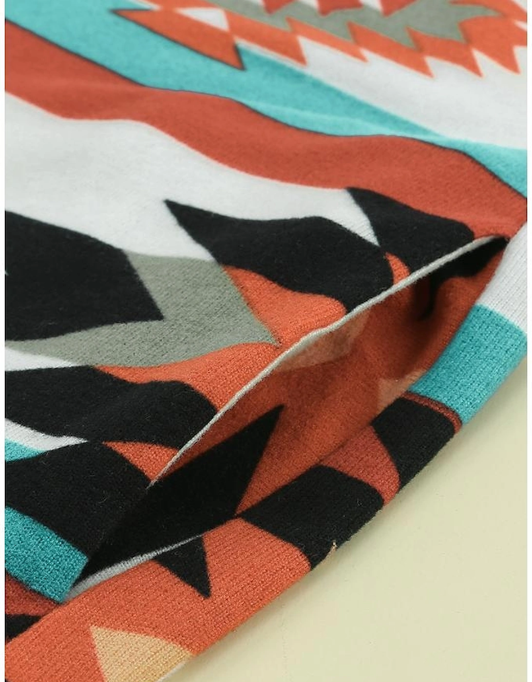 Multicolor Geometric Color Block Open Front Long Cardigan, 16 of 15