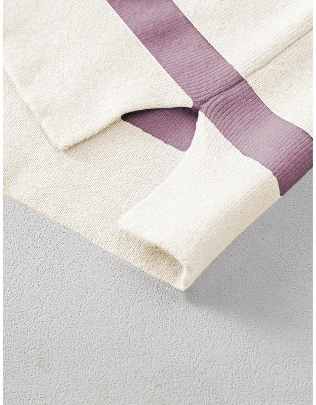 Blue Stripe Colorblock Oversized Sweater