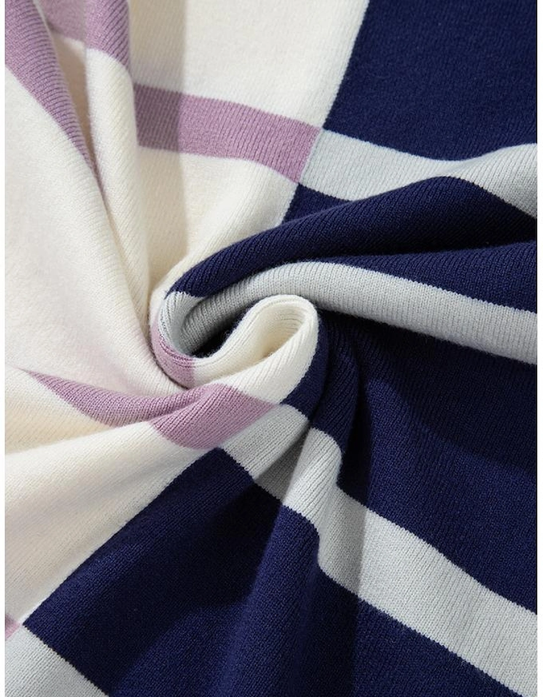 Blue Stripe Colorblock Oversized Sweater