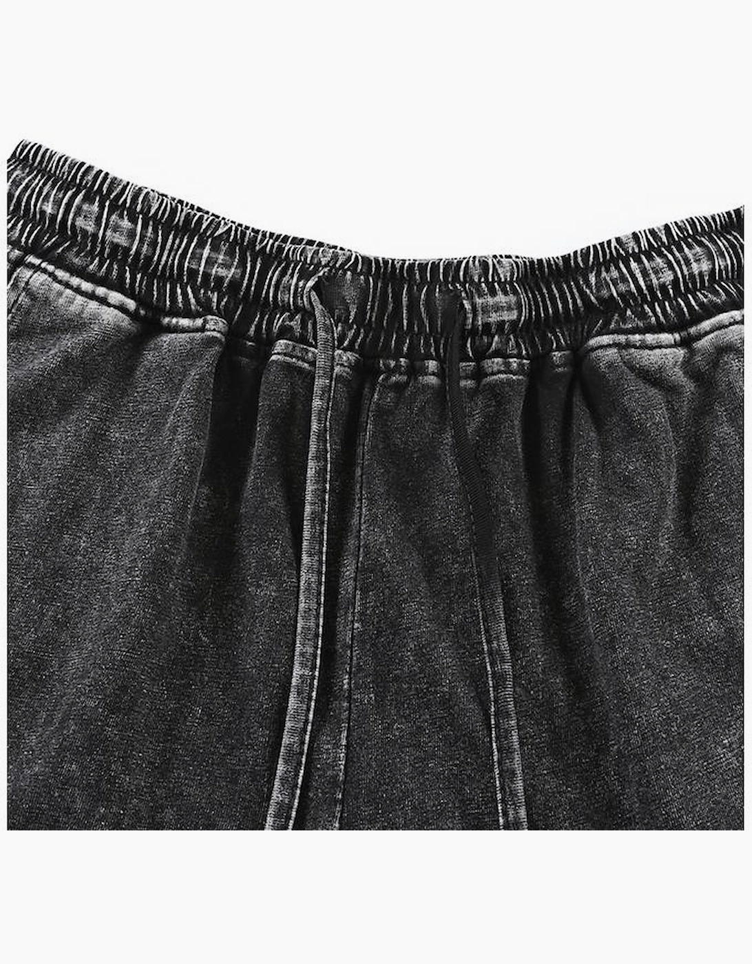 Black Acid Washed Short Lounge Set