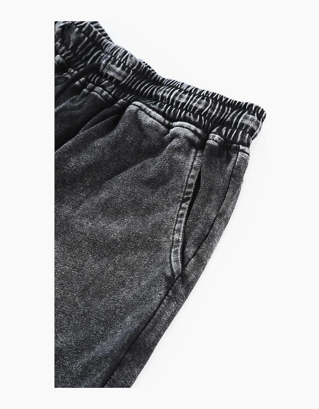 Black Acid Washed Short Lounge Set, 16 of 15