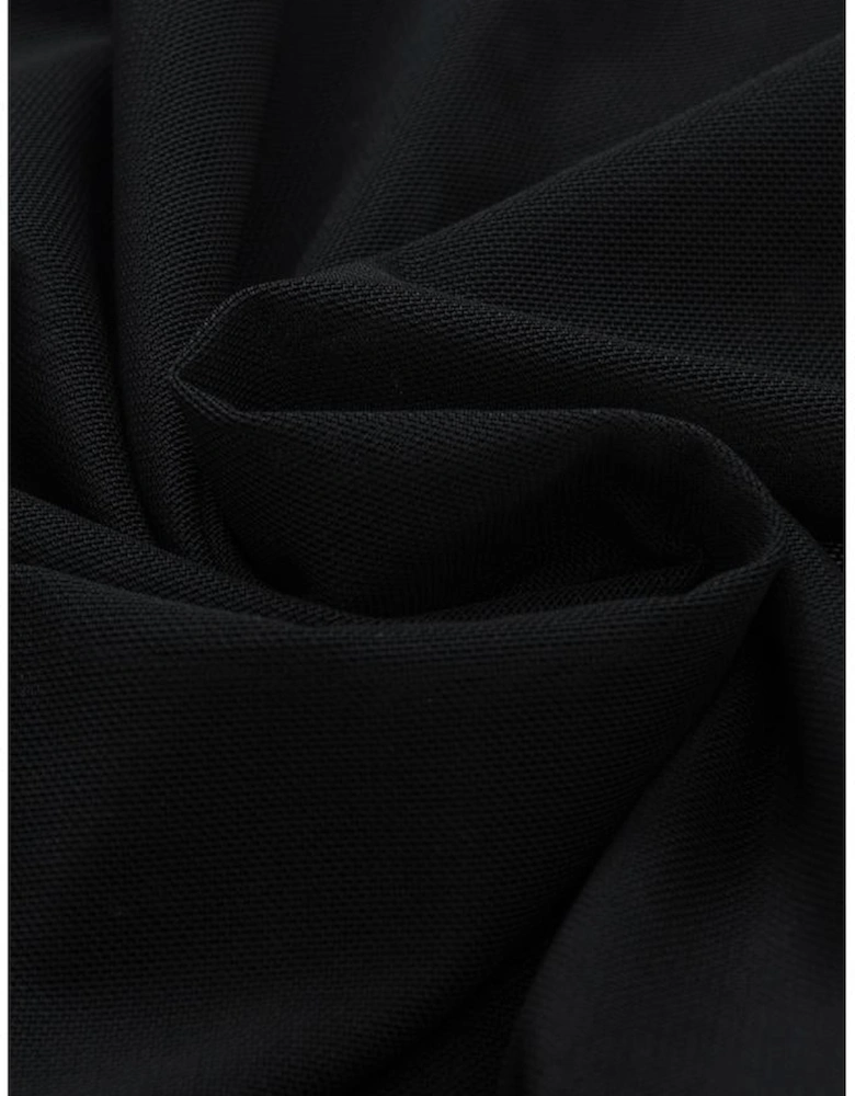 Black Rhinestone Sheer Mesh Slim Fit Long Sleeve Top