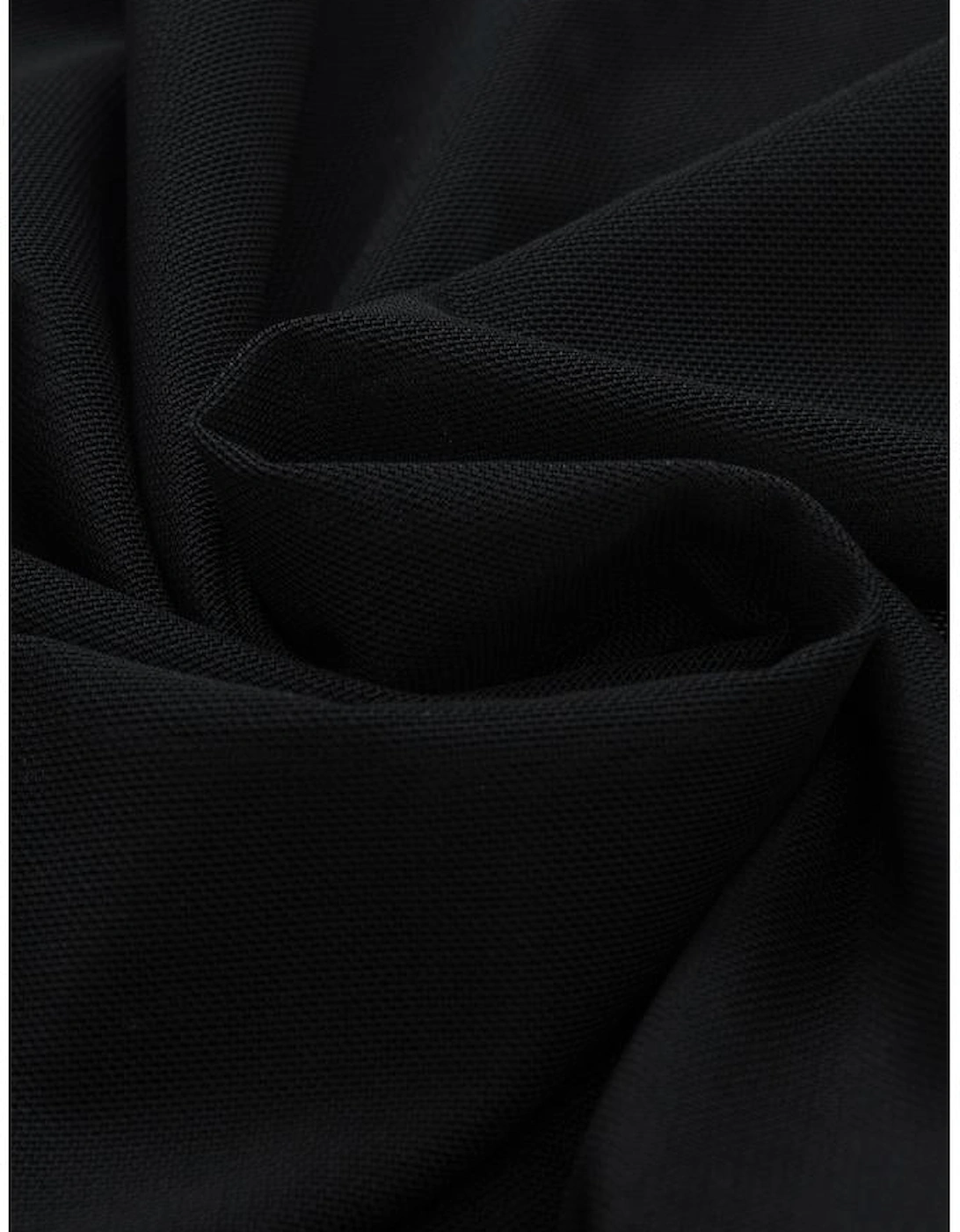 Black Rhinestone Sheer Mesh Slim Fit Long Sleeve Top