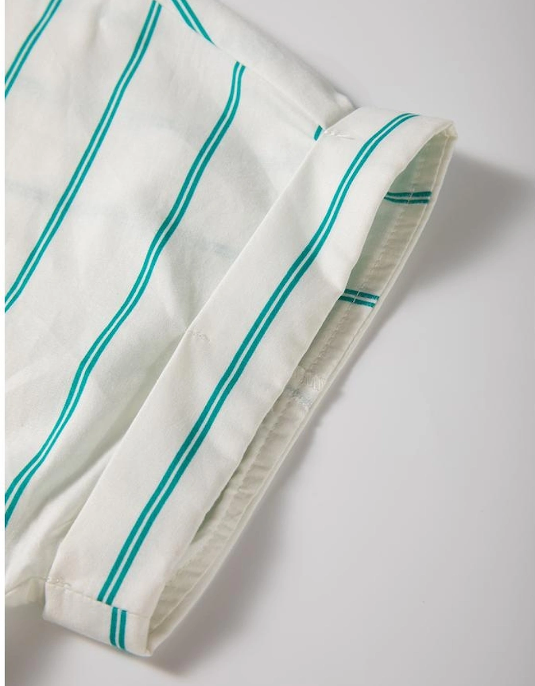 Mint Green St Patricks Striped Wide Short Sleeve Shift Mini Shirt Dress