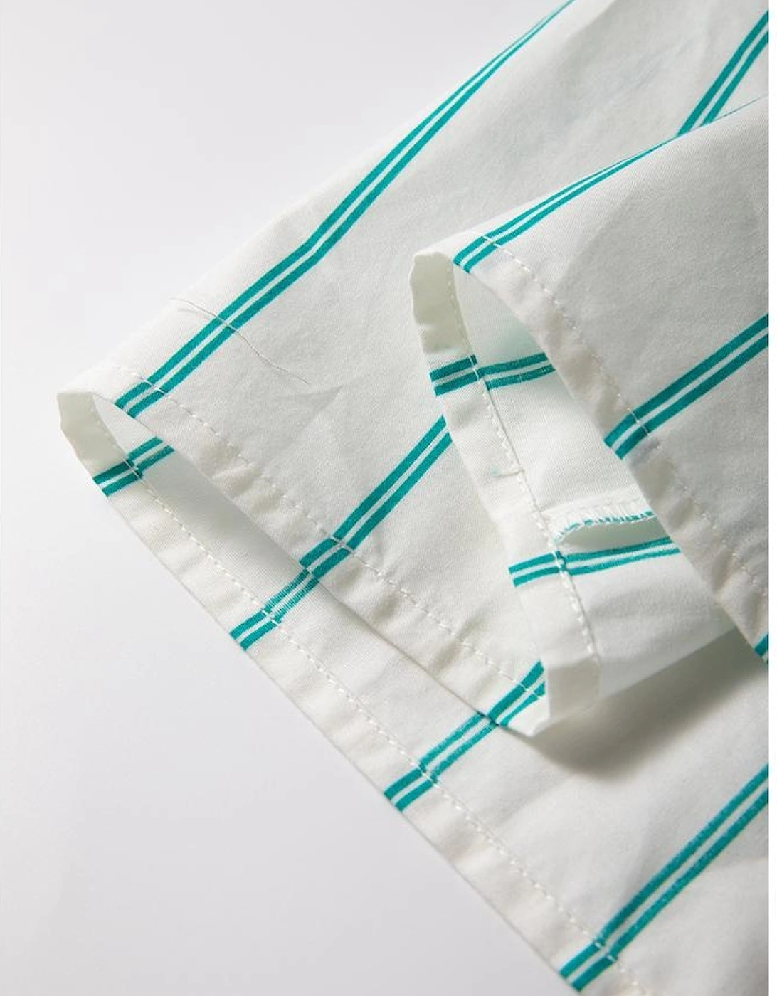 Mint Green St Patricks Striped Wide Short Sleeve Shift Mini Shirt Dress