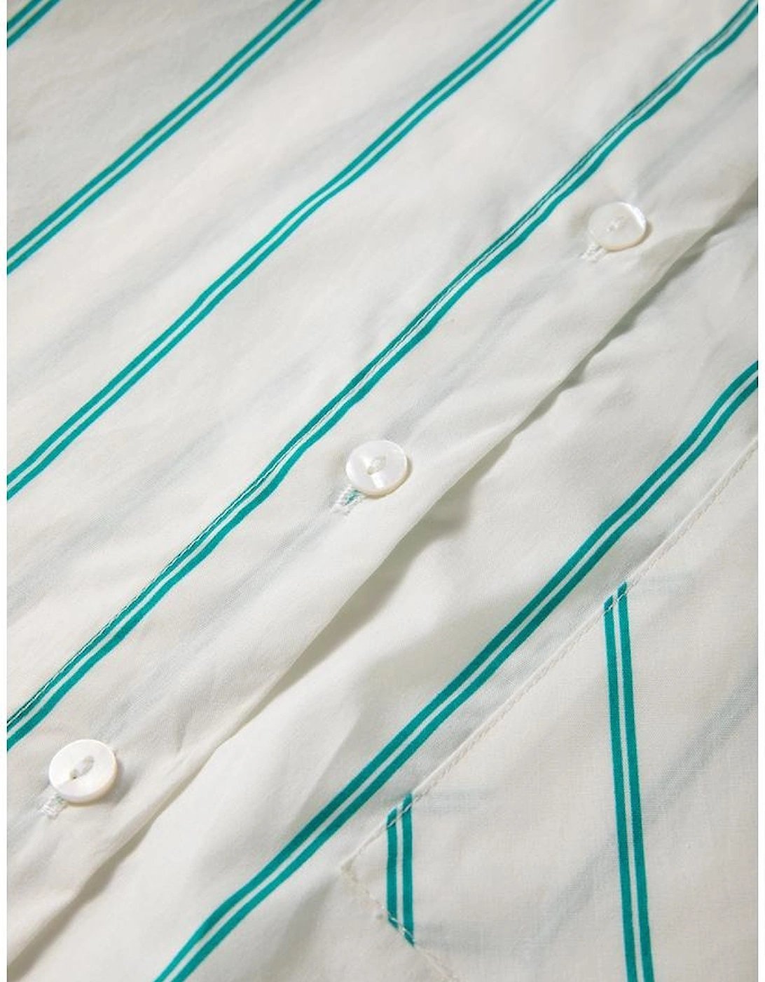 Mint Green St Patricks Striped Wide Short Sleeve Shift Mini Shirt Dress