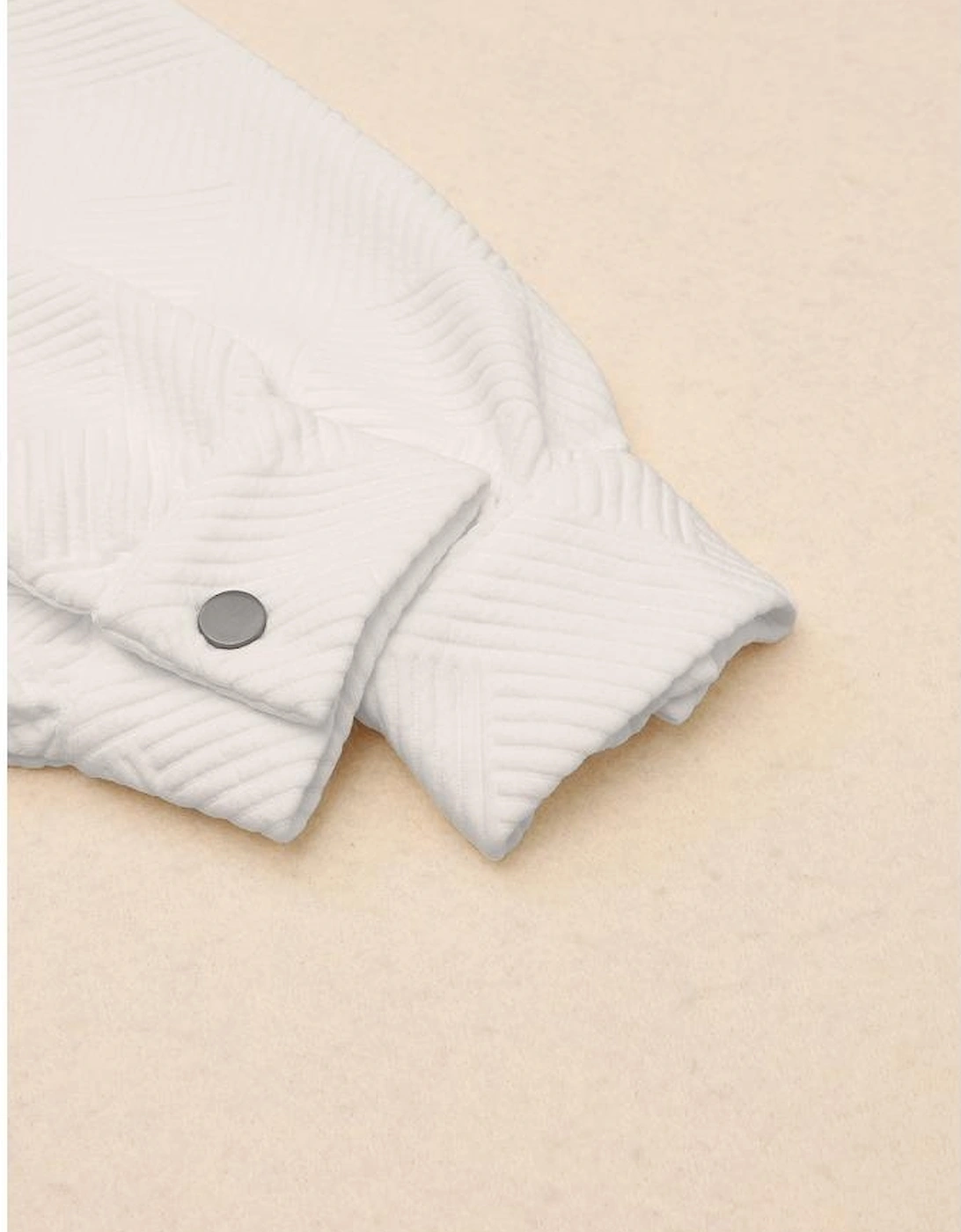 Solid Textured Flap Pocket Buttoned Shacket