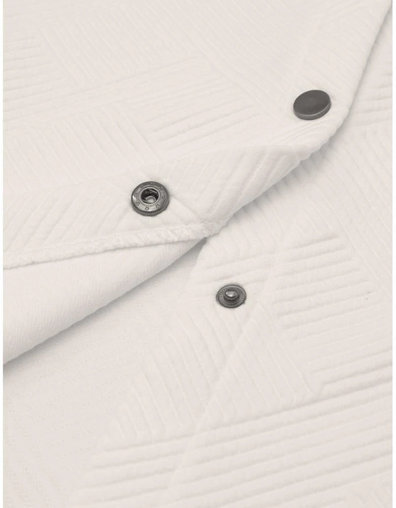 Solid Textured Flap Pocket Buttoned Shacket