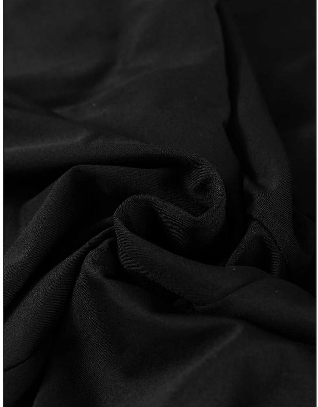 Black Sleeveless Scoop Neck Flared Split Midi Dress