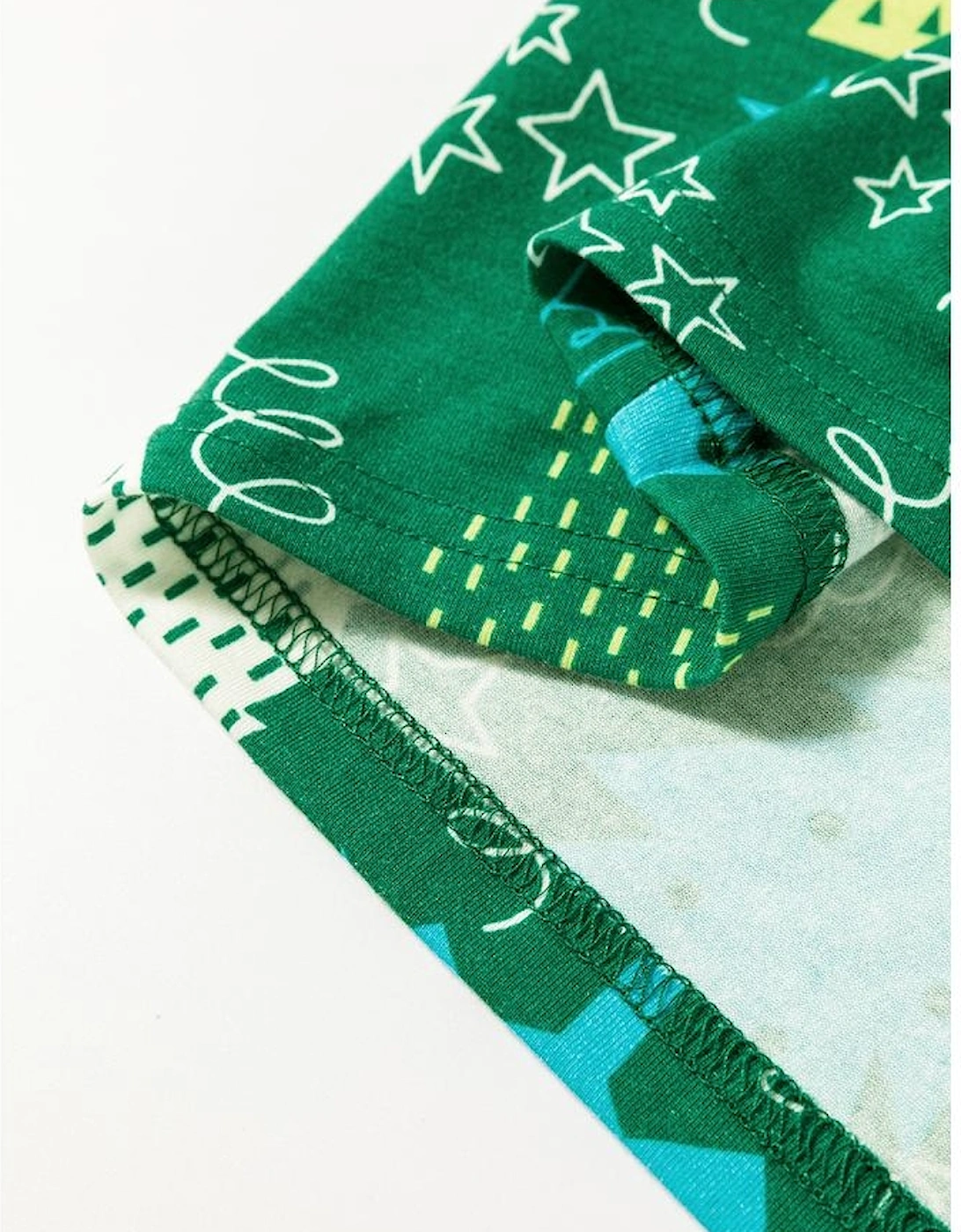 Green Christmas Tree Print V Neck Tee and Pants Lounge Set, 13 of 12