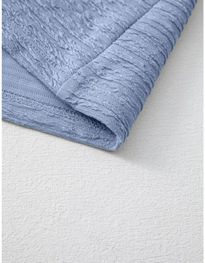 Myosotis Solid Color Textured Crinkle Short Sleeve T Shirt Dress