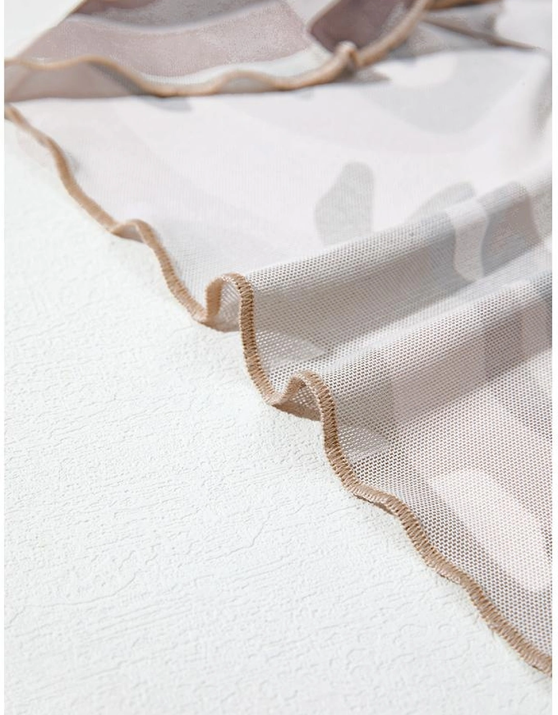 Green Western Fashion Camouflage Print Mesh Long Sleeve Top