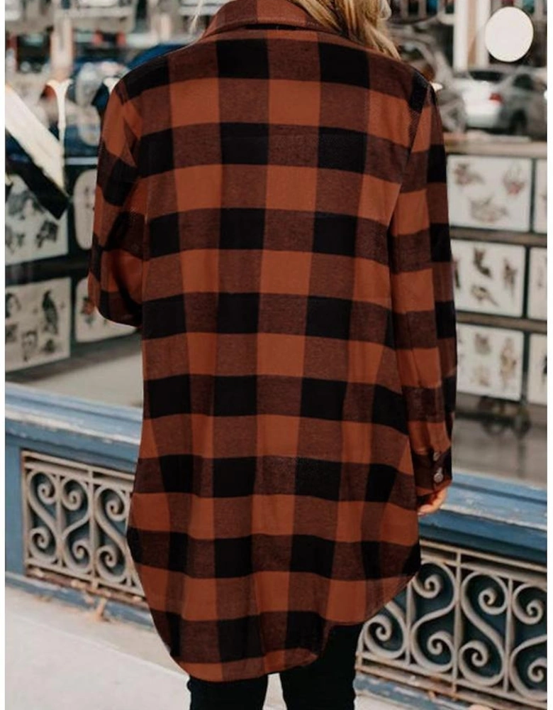 Azura Exchange Plaid Shirt Coat