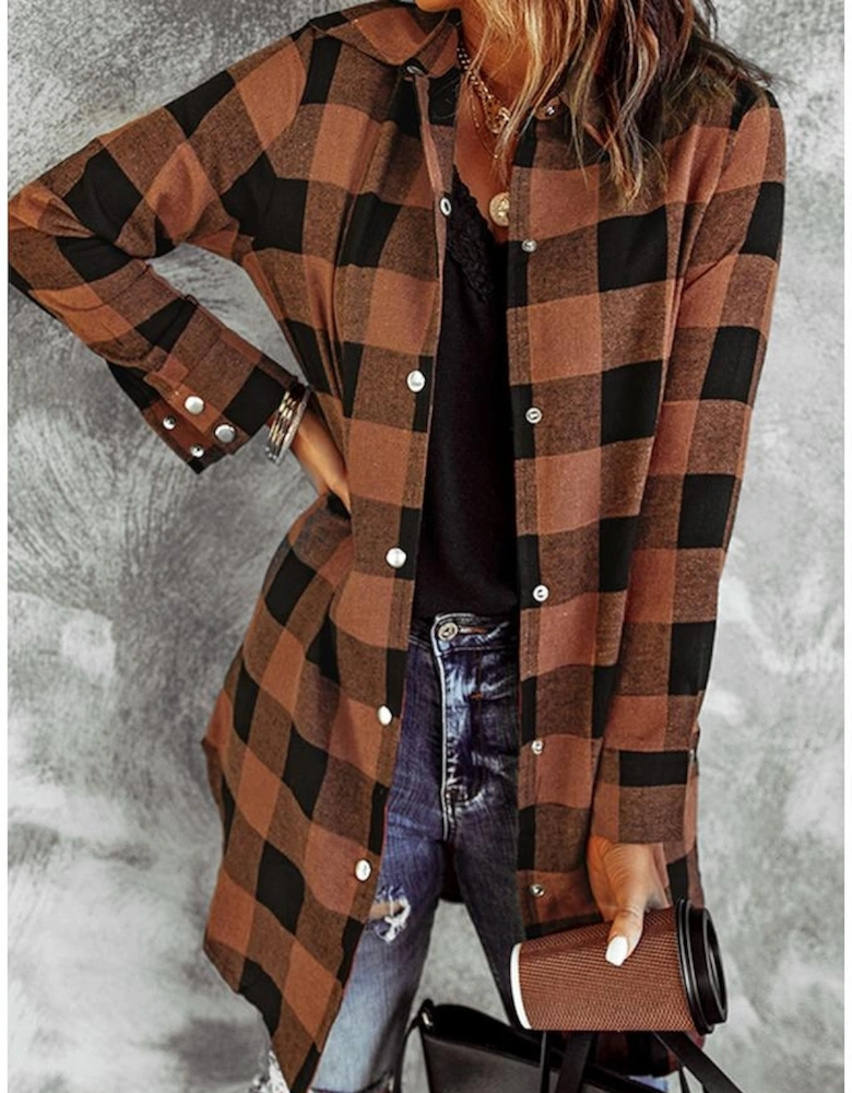 Azura Exchange Plaid Shirt Coat