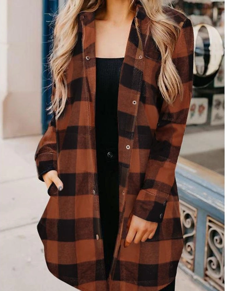 Azura Exchange Plaid Shirt Coat