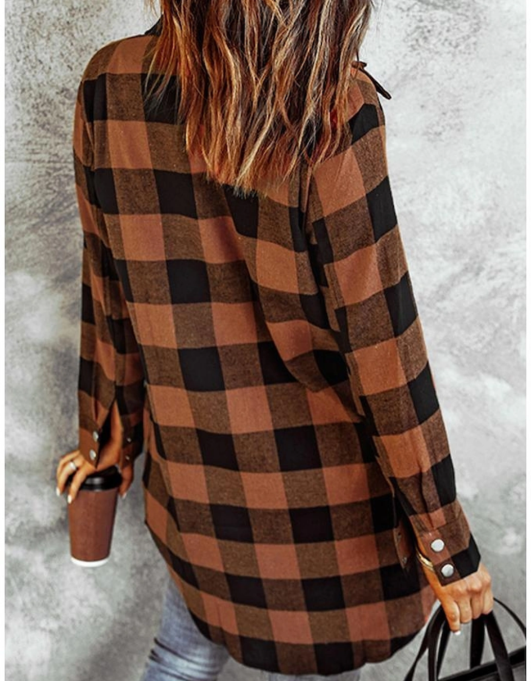 Azura Exchange Plaid Shirt Coat