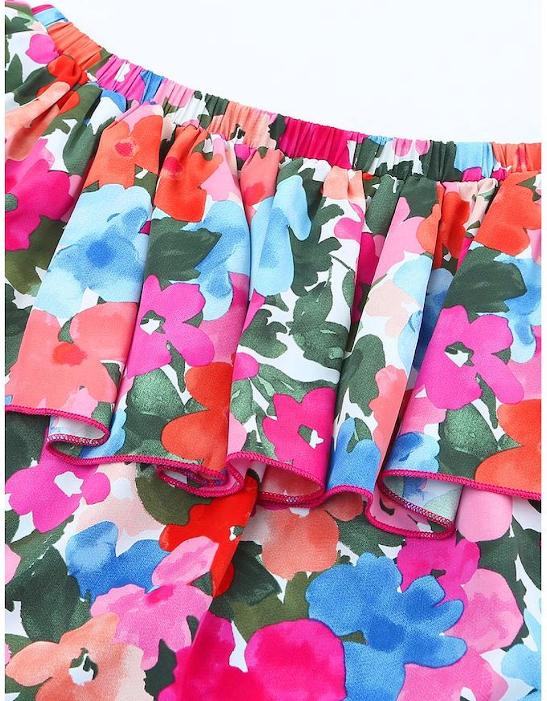 Floral Print Ruffled Off Shoulder Blouse