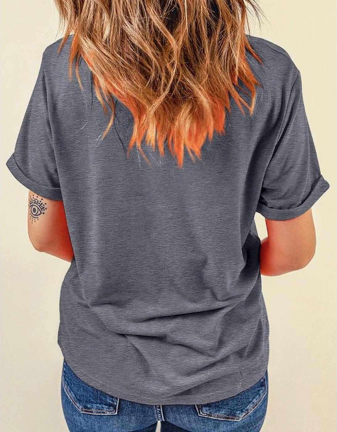 Gray Redeo Check Spades Western Graphic T Shirt