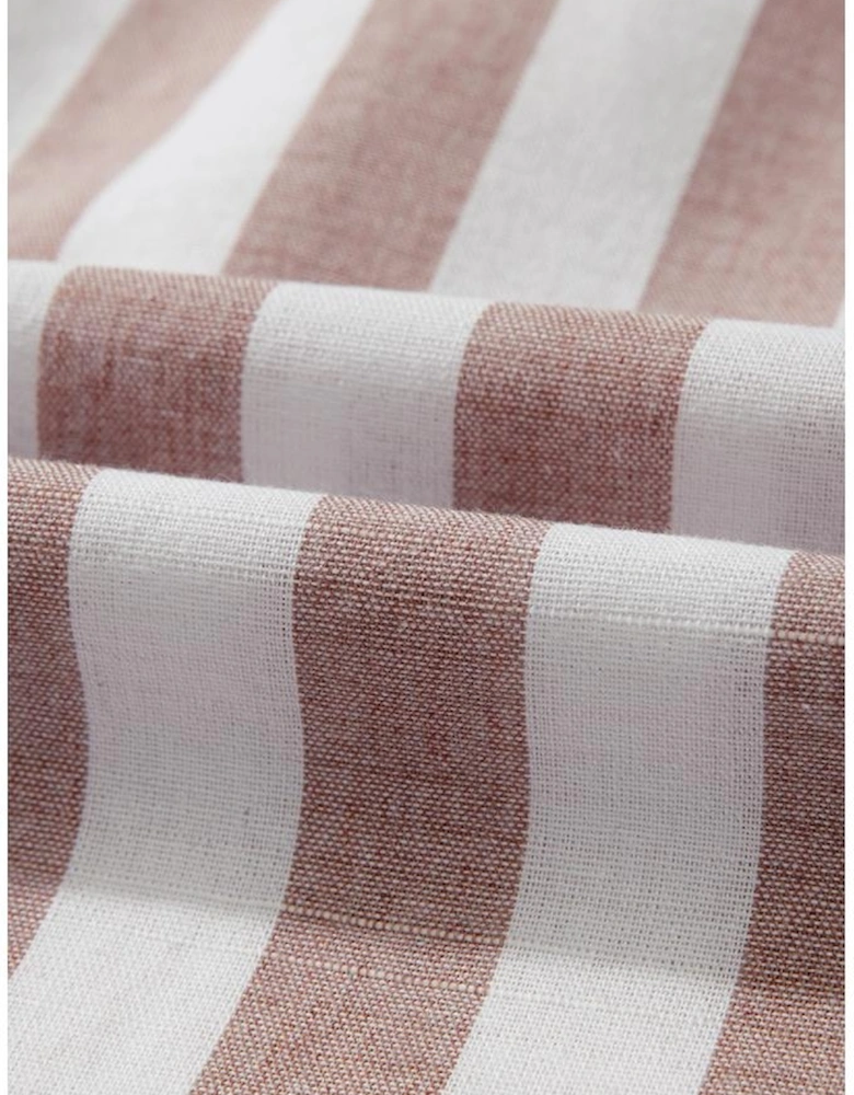 Khaki Stripe Casual Button Down Sleeveless Shirt