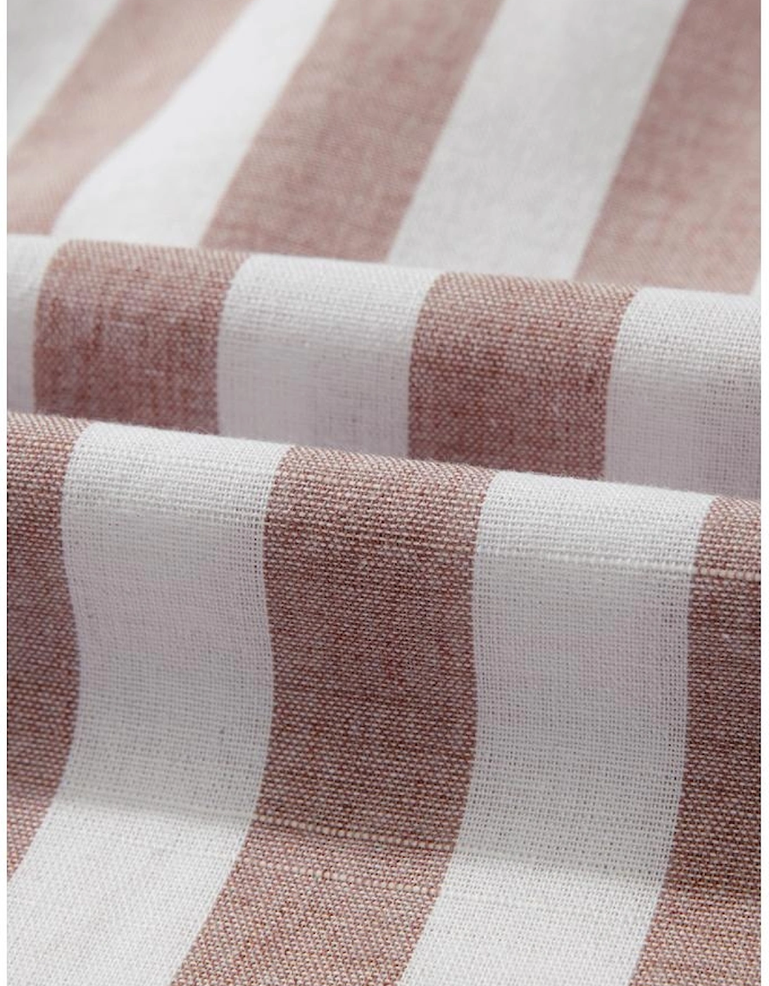 Khaki Stripe Casual Button Down Sleeveless Shirt