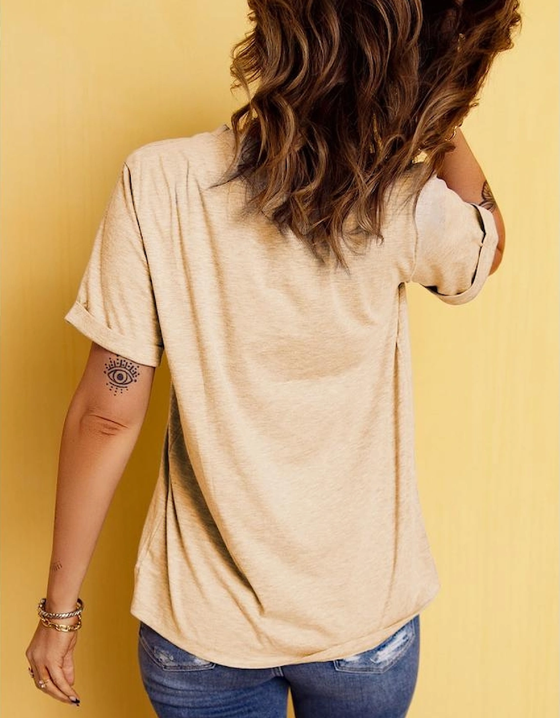 Khaki Corn Crop Top Graphic Tee