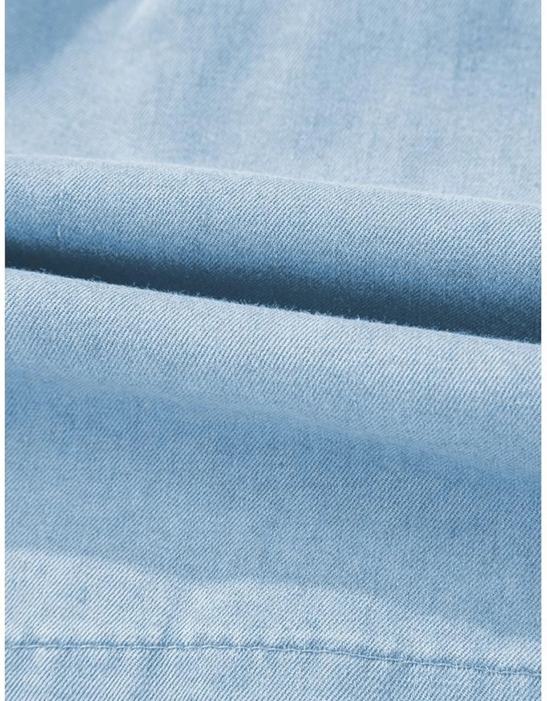 Beau Blue Spaghetti Strap Smocked Denim Romper