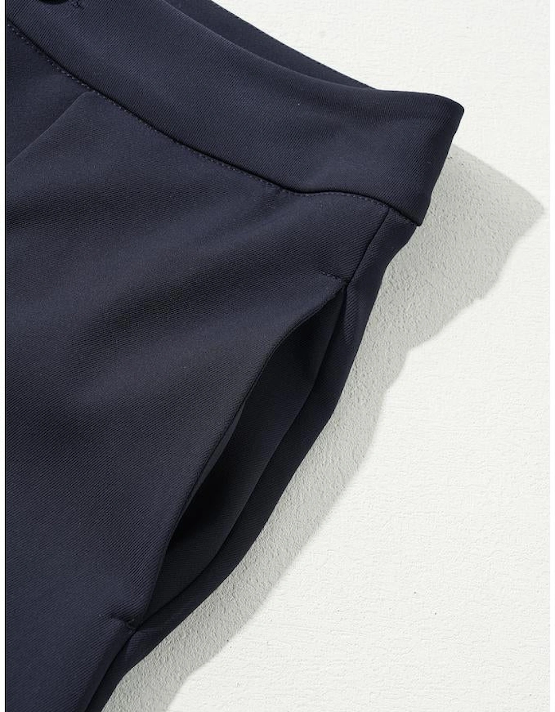 Dirty blue Dual Buttoned High Waist Pleated Wide Leg Pants