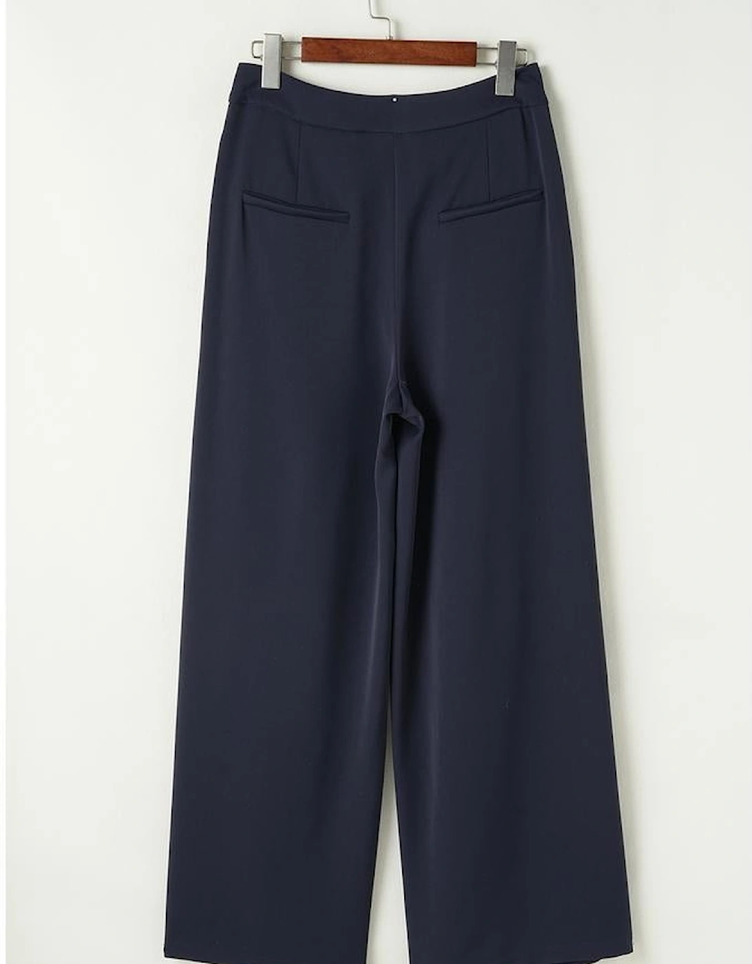 Dirty blue Dual Buttoned High Waist Pleated Wide Leg Pants