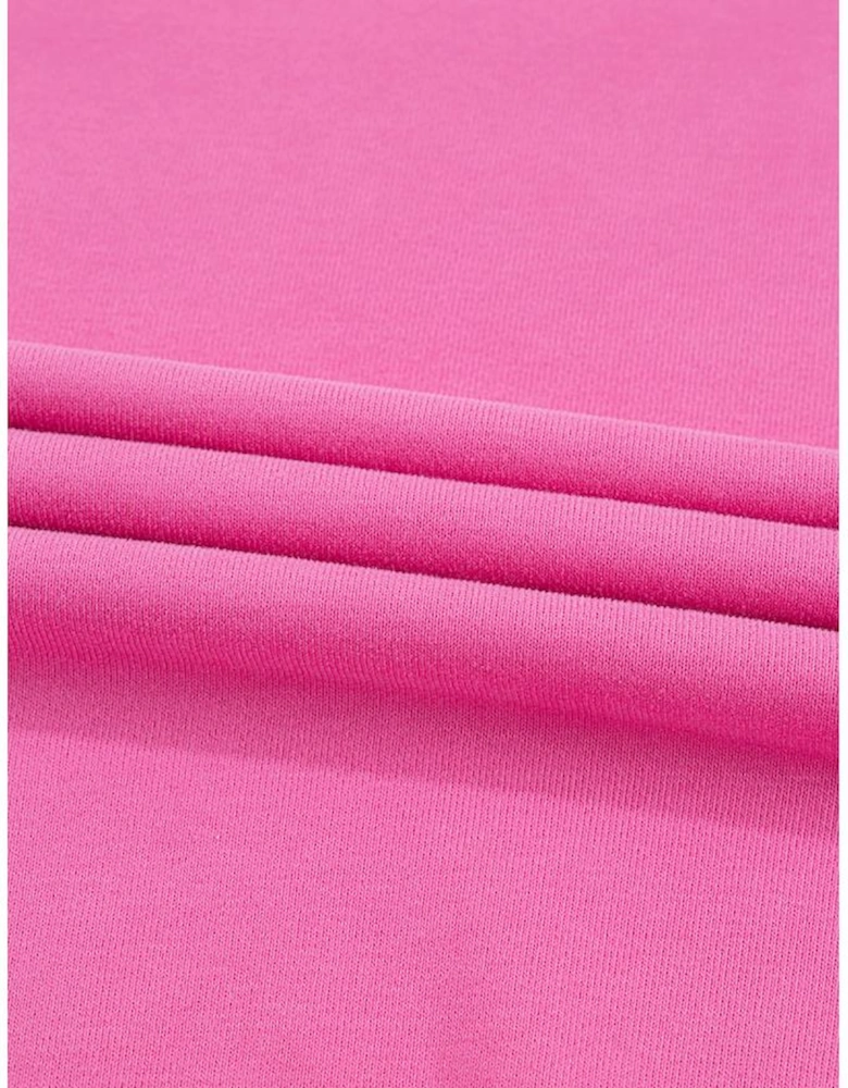 Bonbon Plain Drop Shoulder Crewneck Pullover Sweatshirt