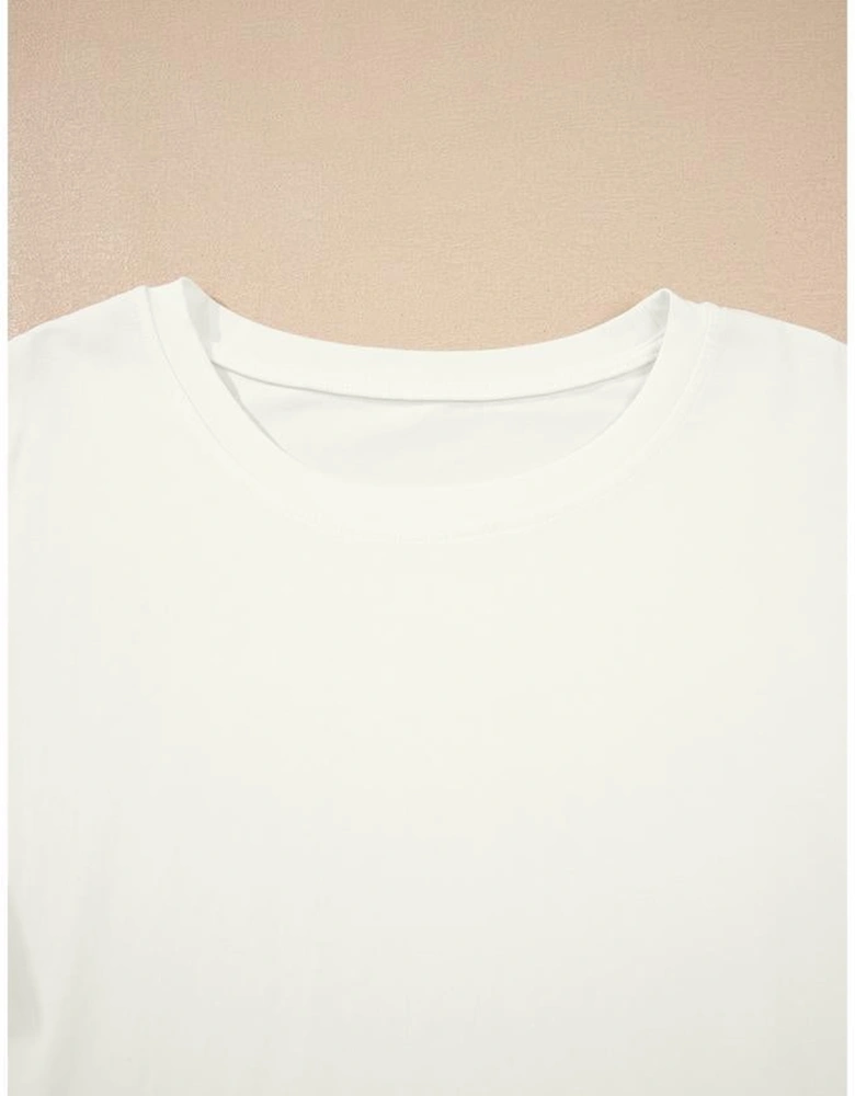 White Tulle Ruffle Sleeve Blouse