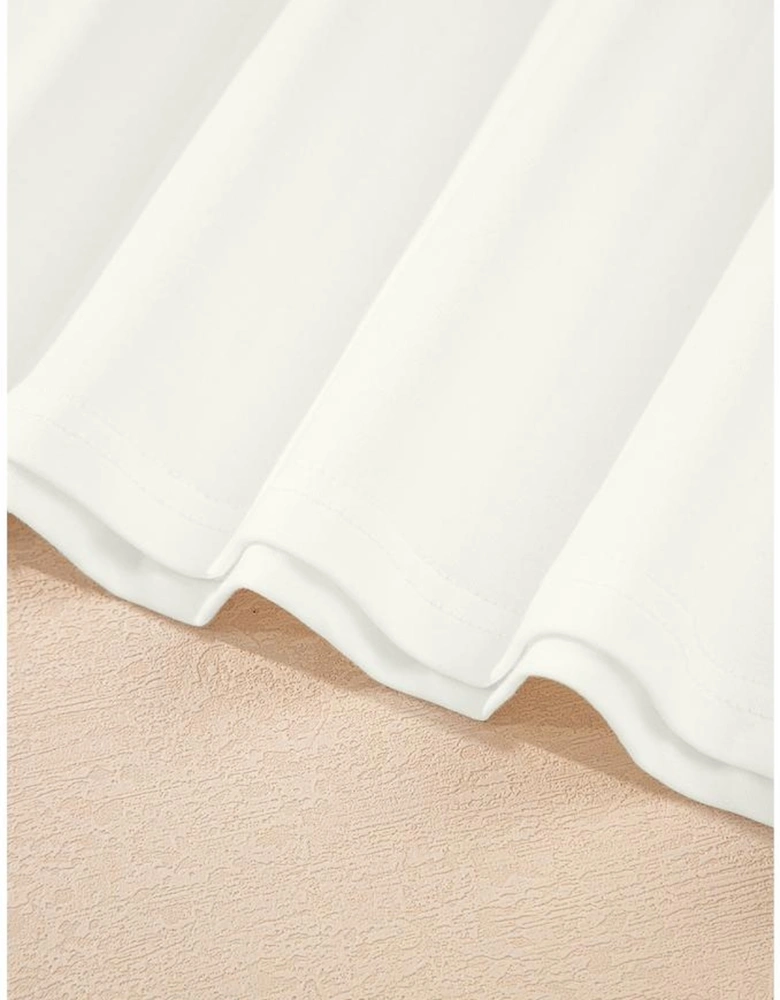 White Tulle Ruffle Sleeve Blouse