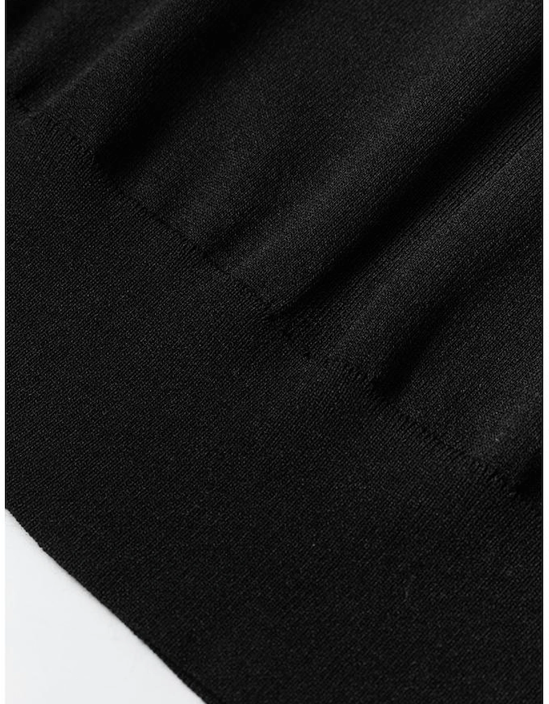 Black Solid Color Slim Fit Lightweight Crew Neck Sweater, 13 of 12